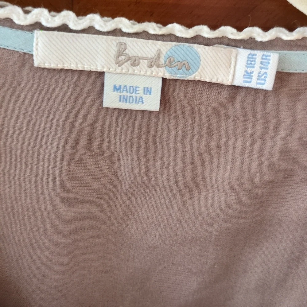 Boden 100% Cotton Lightweight Blouse In Taupe - Picture 2 of 5